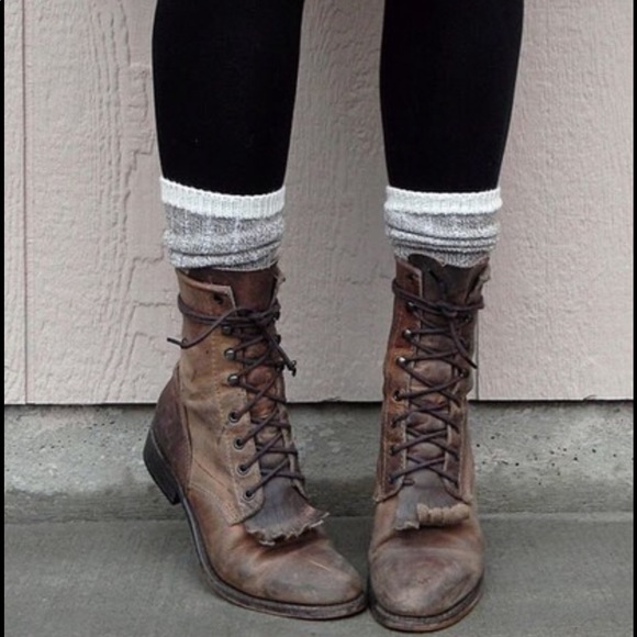 Ariat Shoes - Ariat 6 1/2 leather fringe western combat boots